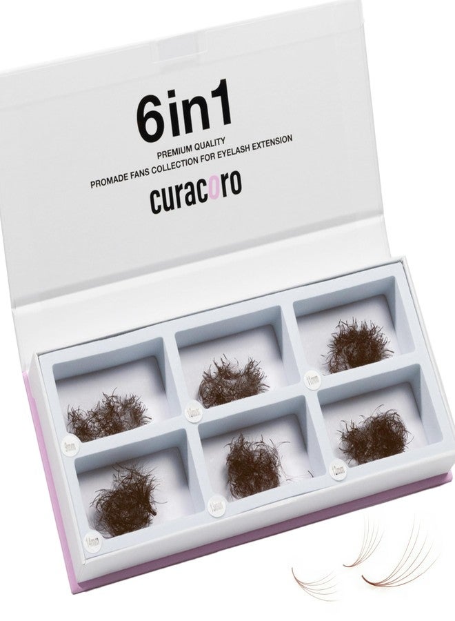 Curacoro Colored Promade Mix 1500 Fans | 5D Handmade Volume Eyelashes | CC Curl | 9-14mm Mixed Length | Long Lasting | Easy Application (Dark Brown, 5D CC 9-14mm) - Image 1